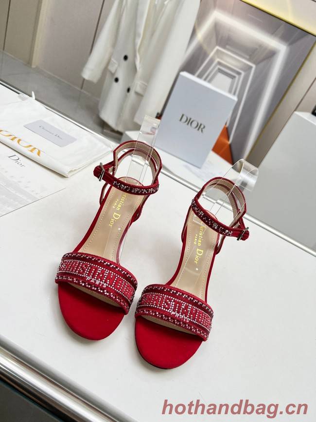Dior DWAY HEELED SANDAL Embroidered Satin and Cotton 93366-3