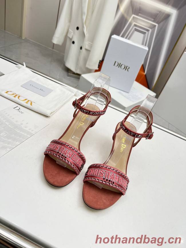 Dior DWAY HEELED SANDAL Embroidered Satin and Cotton 93366-4