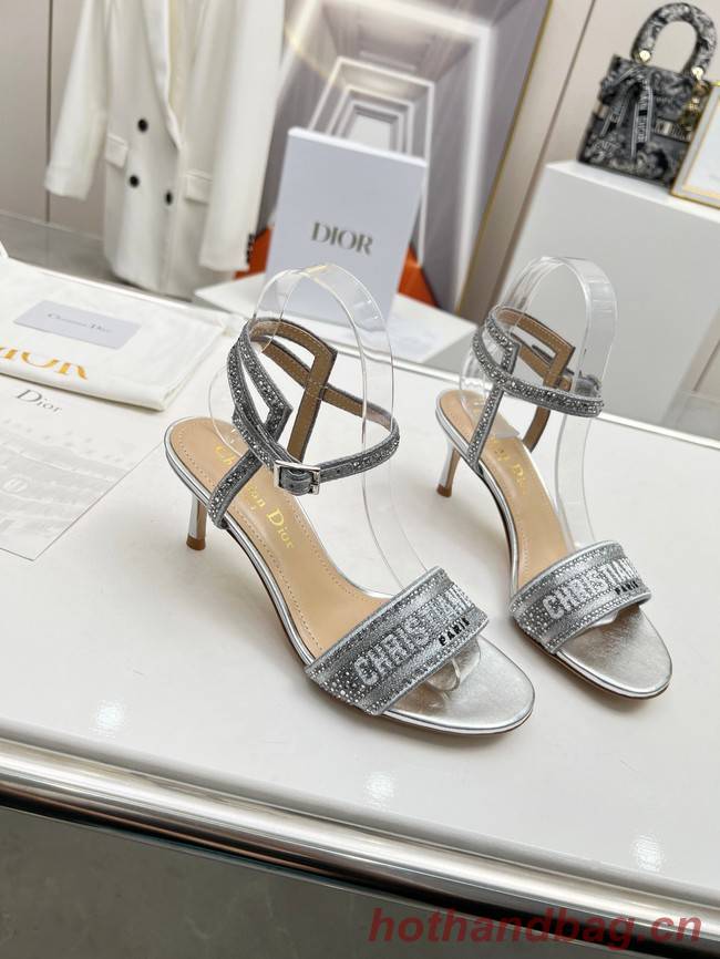 Dior DWAY HEELED SANDAL Embroidered Satin and Cotton 93366-5