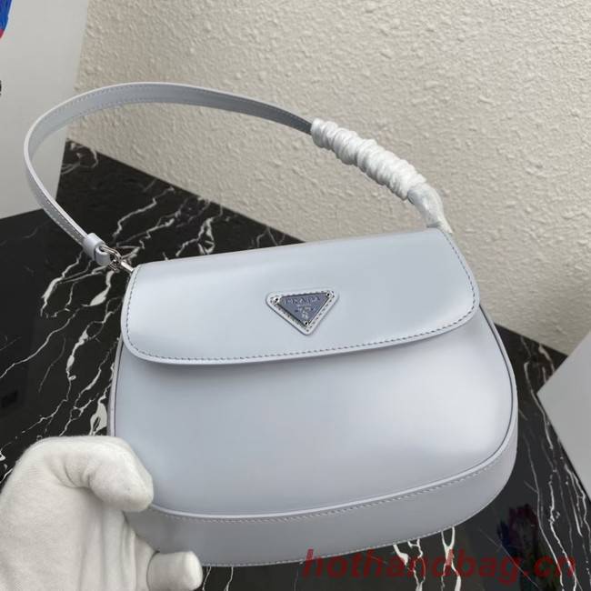 Prada Cleo brushed leather shoulder bag with flap 1BD311 light blue