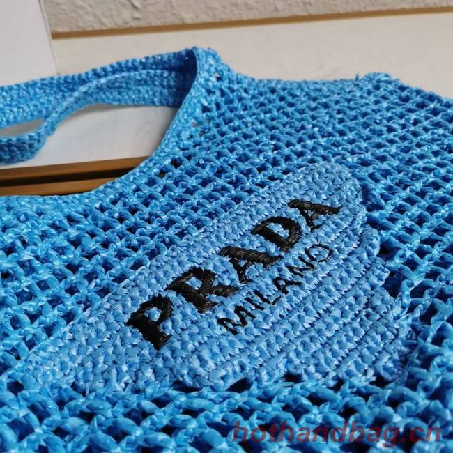 Prada Crochet tote bag 1BG424 light blue