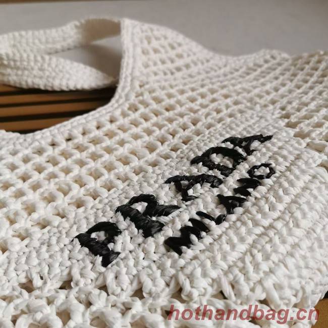 Prada Crochet tote bag 1BG424 white