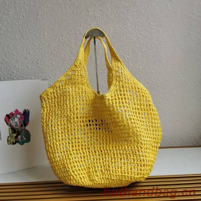 Prada Crochet tote bag 1BG424 yellow