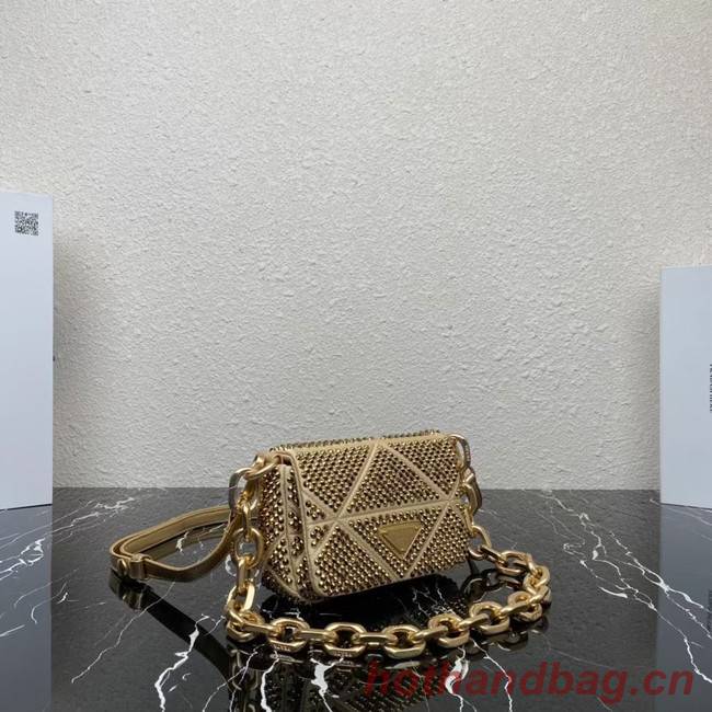 Prada Satin mini-bag with crystals 1BD329 Platinum