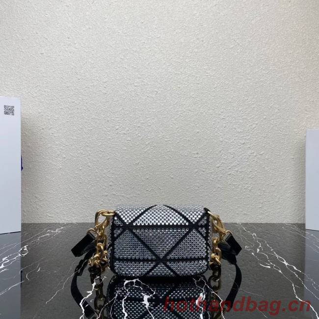 Prada Satin mini-bag with crystals 1BD329 black