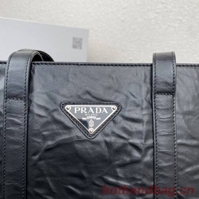 Prada Small antique nappa leather tote 1BG459 black