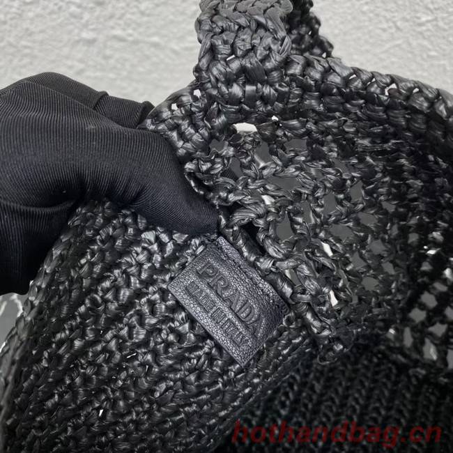 Prada small Crochet tote bag 1BG444 black