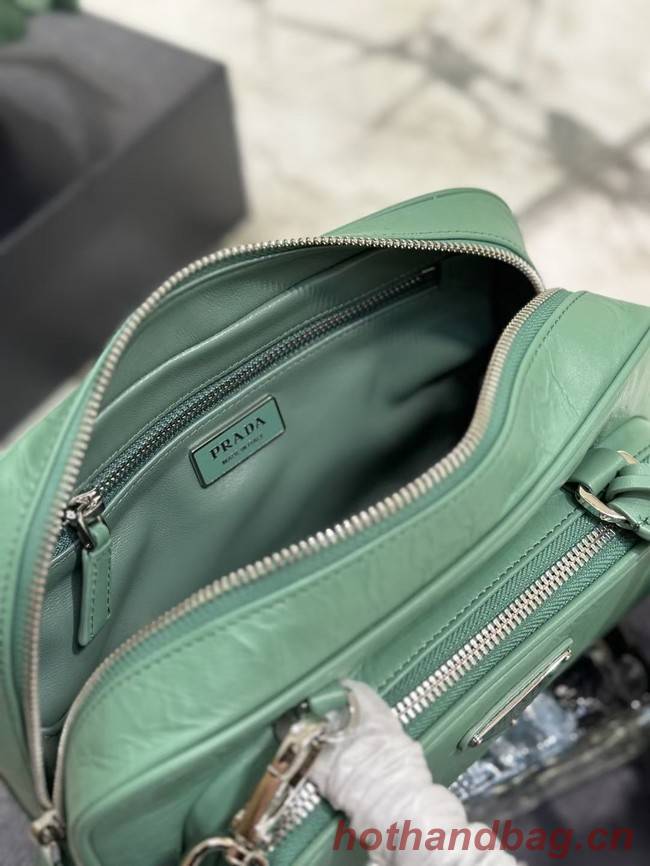 Prada Antique nappa leather multi-pocket top-handle bag 1BB099 green