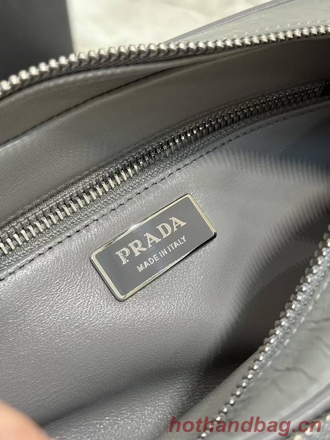Prada Leather shoulder bag 1BH98 gray