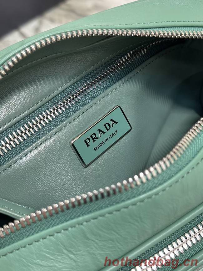 Prada Leather shoulder bag 1BH98 green