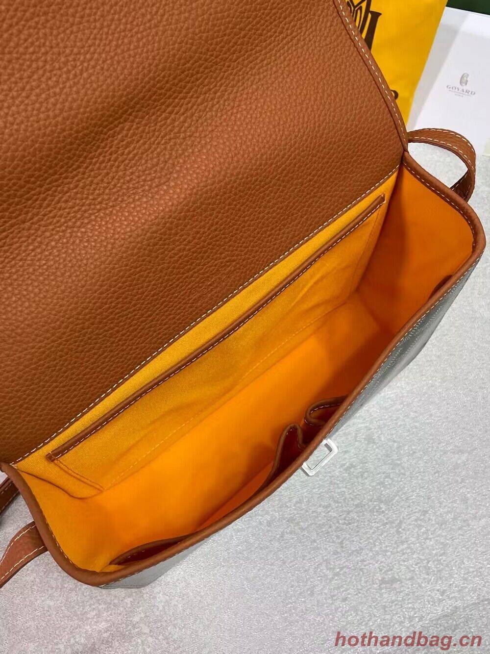 Goyard Calfskin Leather Delvedere MM Bag G36023 Brown