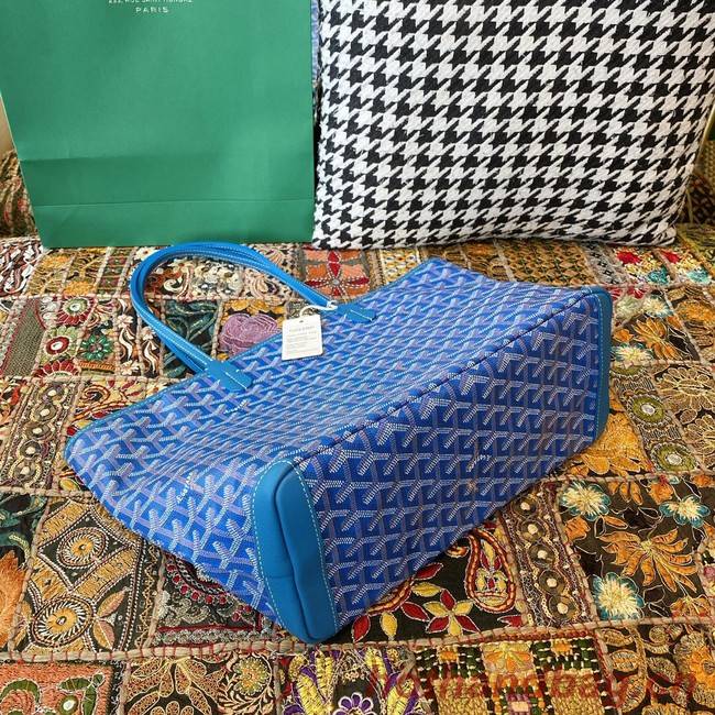 Goyard Calfskin Leather Tote Bag 20217 blue