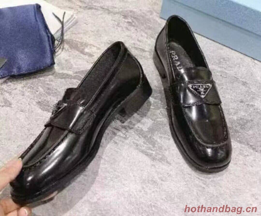 Prada Leather Loafers Shoes PD20310 Black