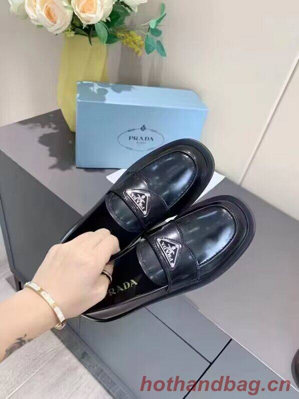 Prada Leather Loafers Shoes PD20310 Black