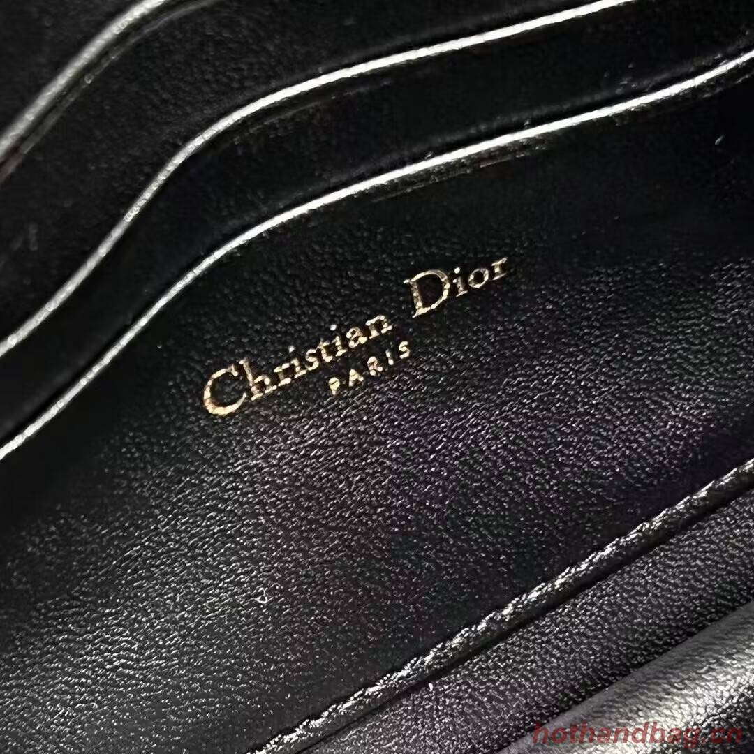 Dior MISS CARO MINI BAG Macrocannage Lambskin S5169UD BLACK
