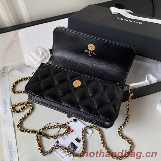 Chanel MINI FLAP BAG WITH TOP HANDLE AP3385 black