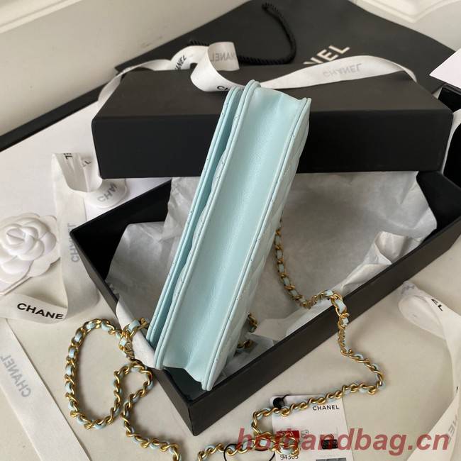 Chanel MINI FLAP BAG WITH TOP HANDLE AP3385 sky blue