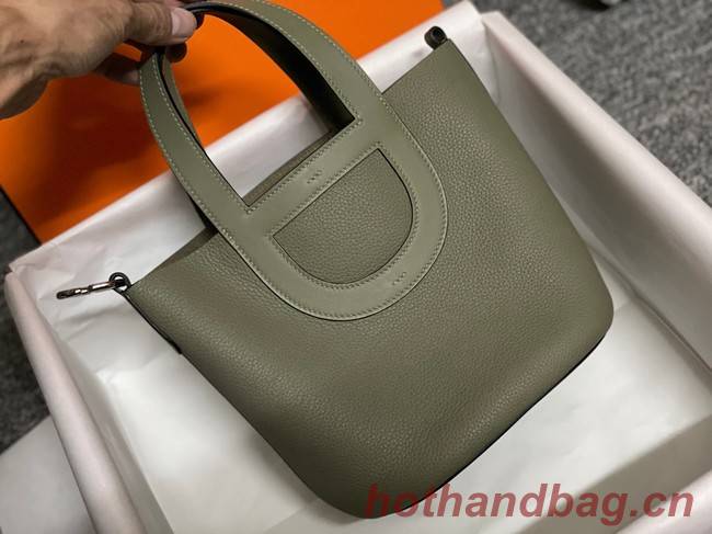 Hermes Original Togo Leather Bag H3602 blackish green
