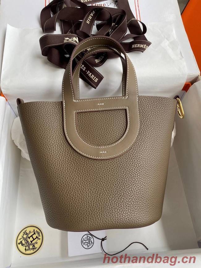 Hermes Original Togo Leather Bag H3602 dark gray