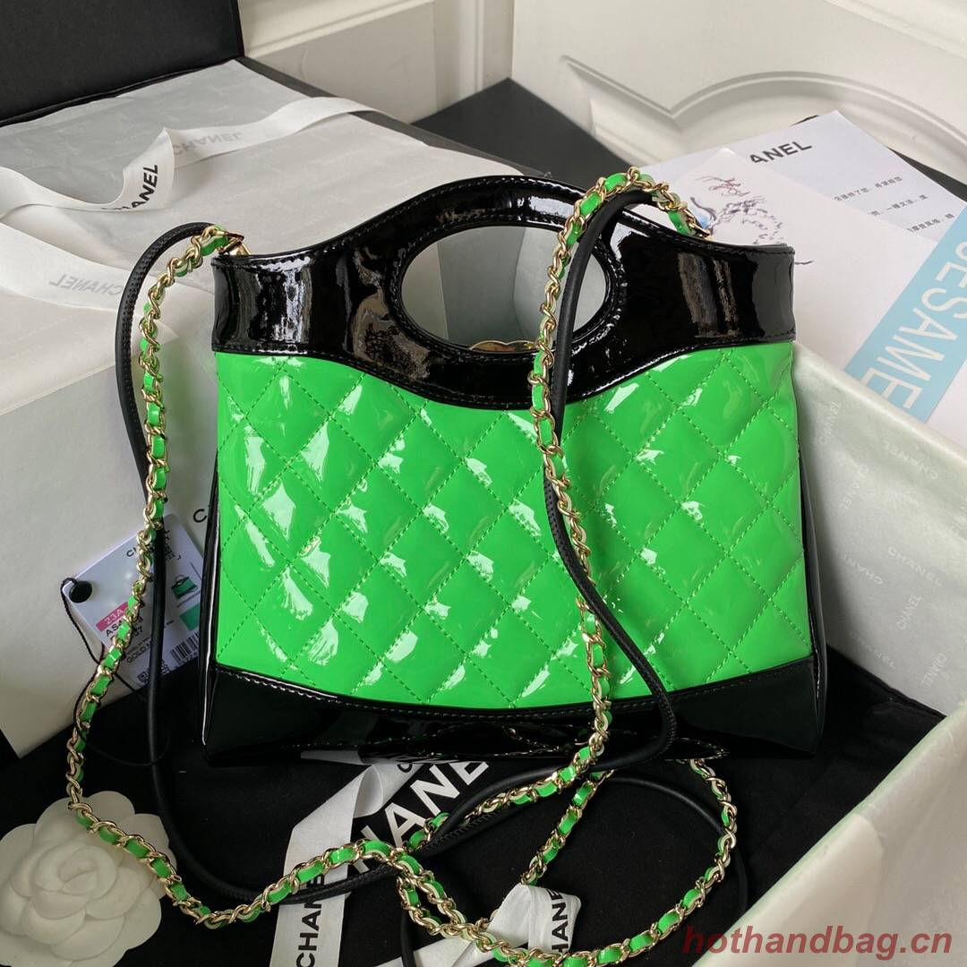 CHANEL 31 MINI SHOPPING BAG AS4133 green & Black