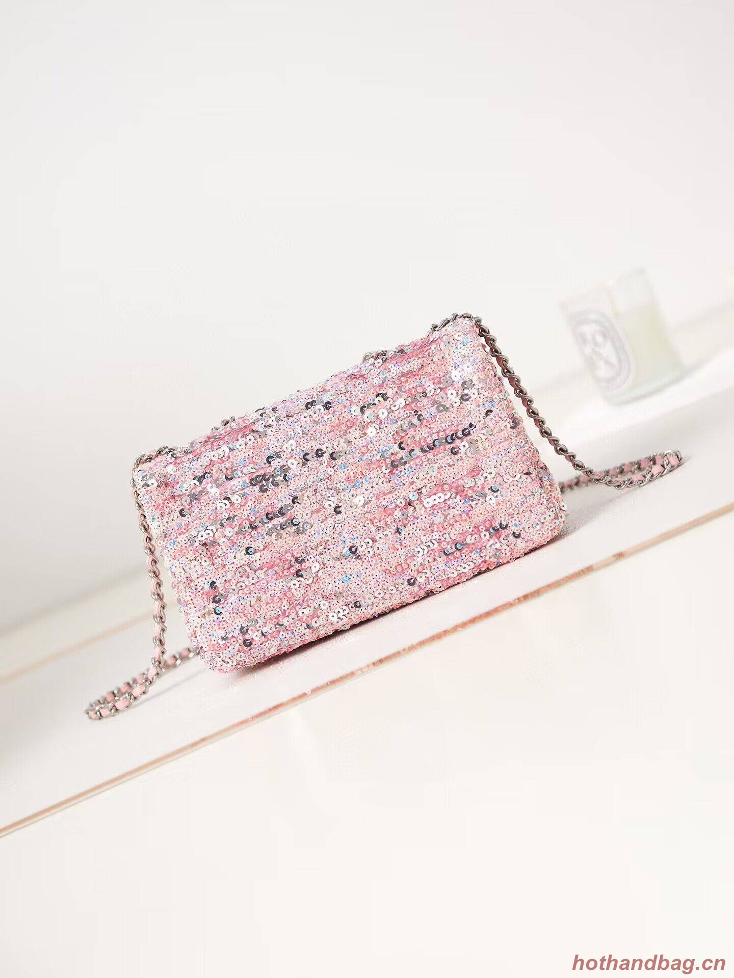 Chanel 23C Sequins CF Shoulder Bag AS3965 Pink