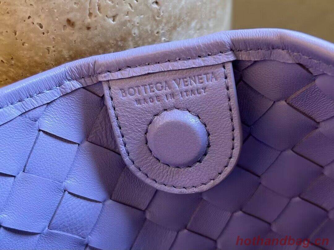 Bottega Veneta Sardine Intrecciato Gold Hardware Handle Bag 716082 Purple