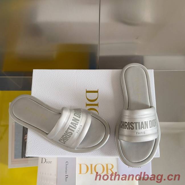 Dior EVERY-D SLIDE Gold-Tone Embossed Metallic Lambskin 93518-1