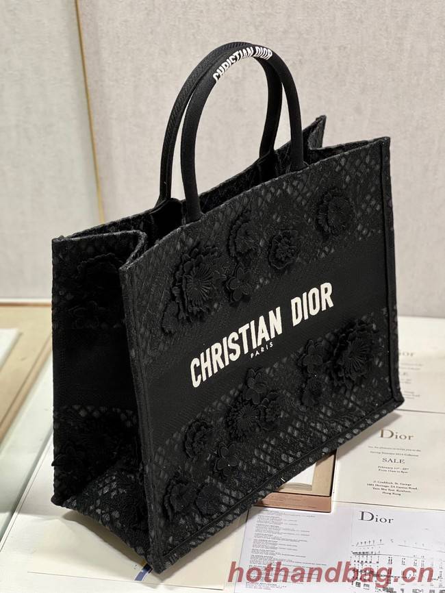 LARGE DIOR OR DIOR BOOK TOTE D-Lace Embroidery M1286ZTD-1
