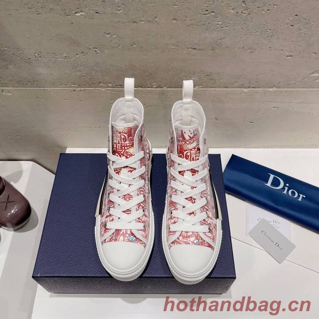 WALK N DIOR HIGH-TOP PLATFORM SNEAKER Dior Oblique Embroidered Cotton 93515-3
