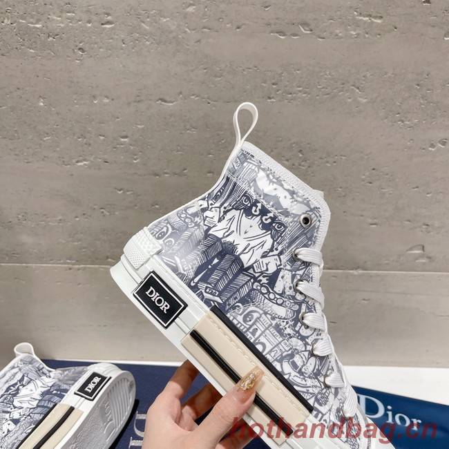 WALK N DIOR HIGH-TOP PLATFORM SNEAKER Dior Oblique Embroidered Cotton 93515-6