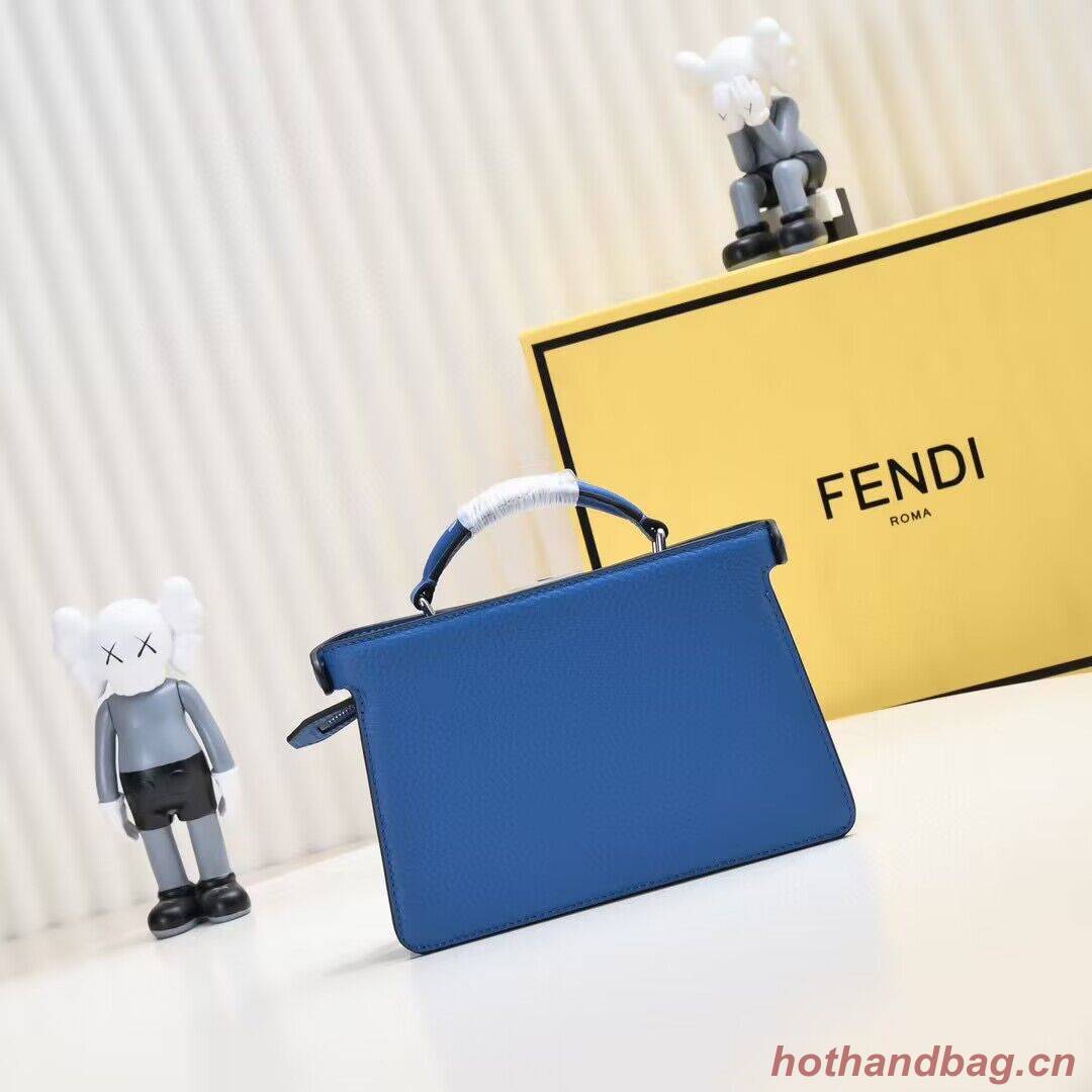 Fendi Peekaboo ISeeU XCross Small Original Leather Bag 2317 Blue