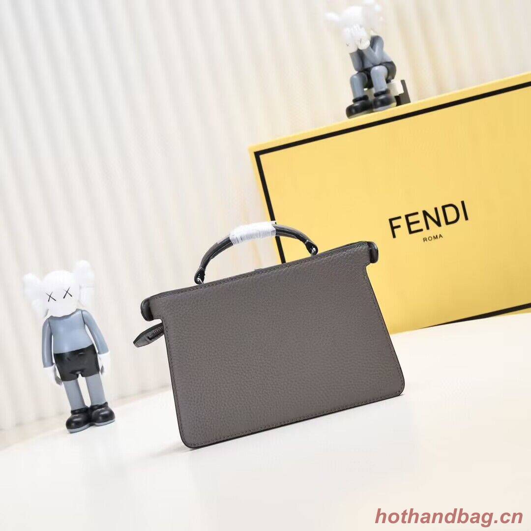 Fendi Peekaboo ISeeU XCross Small Original Leather Bag 2317 Dark Gray
