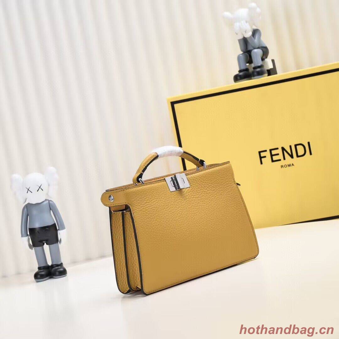 Fendi Peekaboo ISeeU XCross Small Original Leather Bag 2317 Yellow