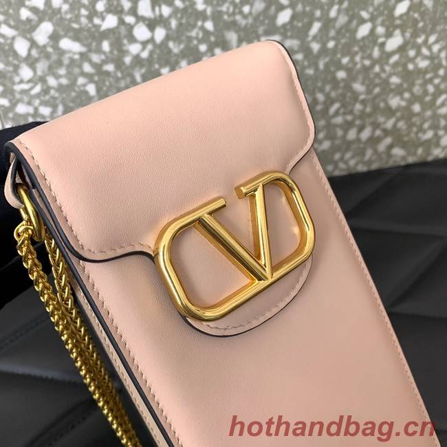 VALENTINO LOCO calf leather chain phone case WP0Z11 pink