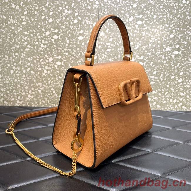 VALENTINO VSLING small Grain calf leather Shoulder bag WB0F53 brown