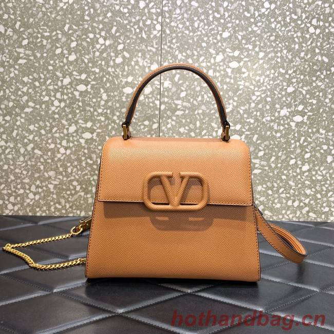 VALENTINO VSLING small Grain calf leather Shoulder bag WB0F53 brown