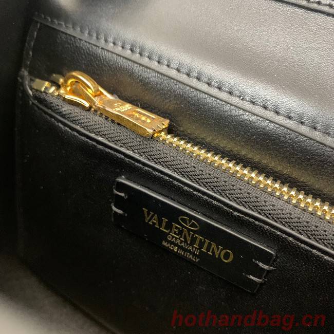 VALENTINO VSLING small Ostrich pattern Shoulder bag WB0F53 black