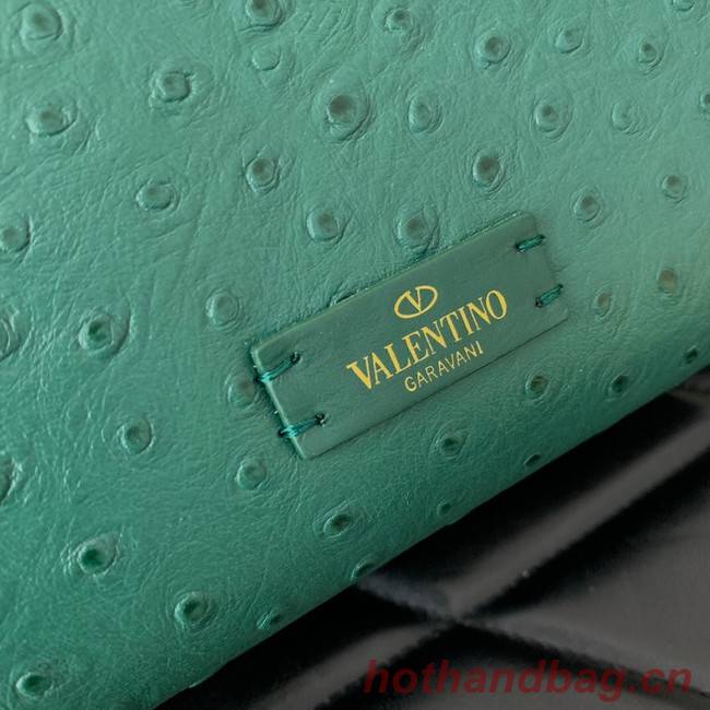 VALENTINO VSLING small Ostrich pattern Shoulder bag WB0F53 green