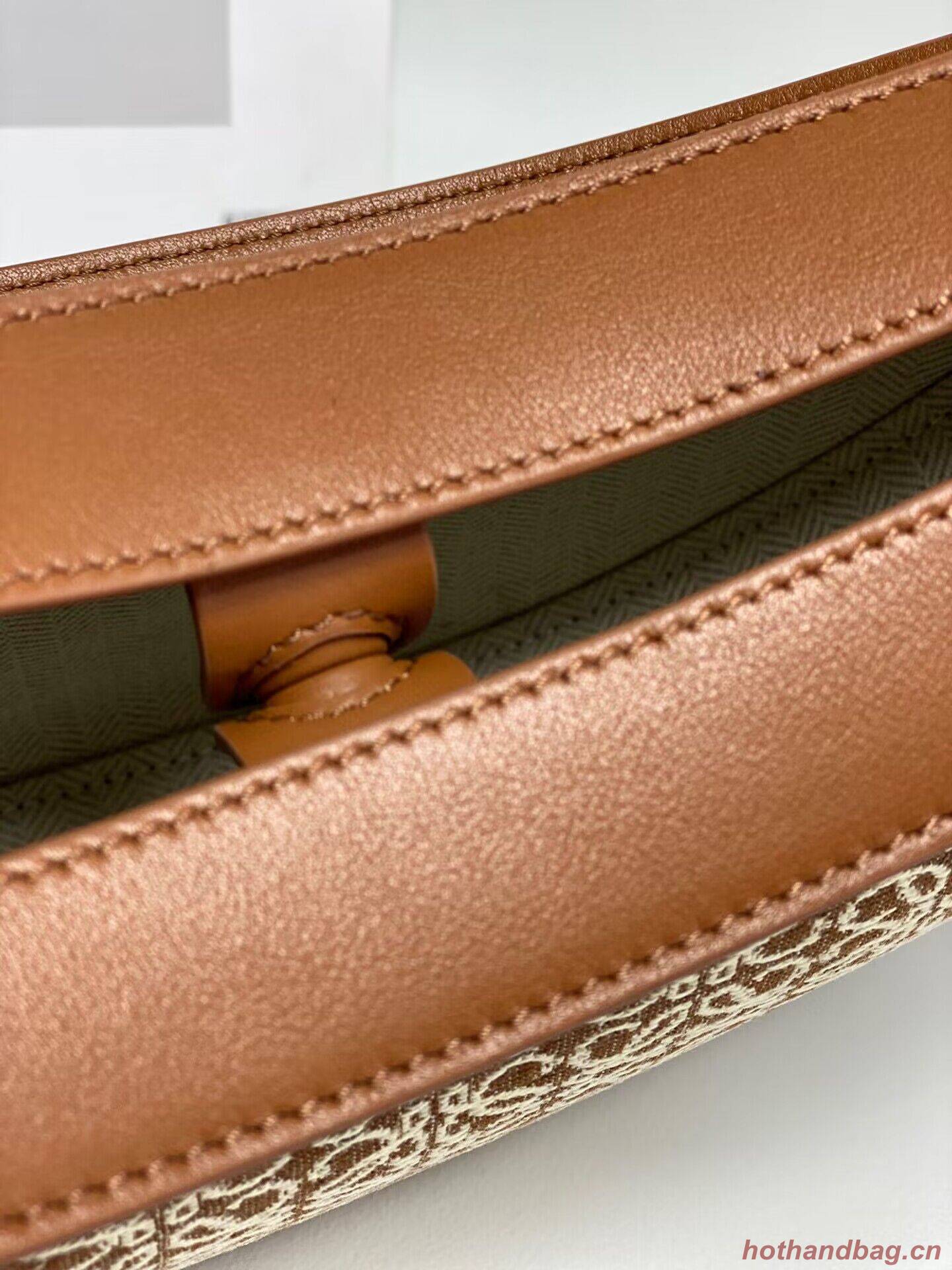Loewe Original Leather Shoulder Handbag 3073 Brown Embroidery