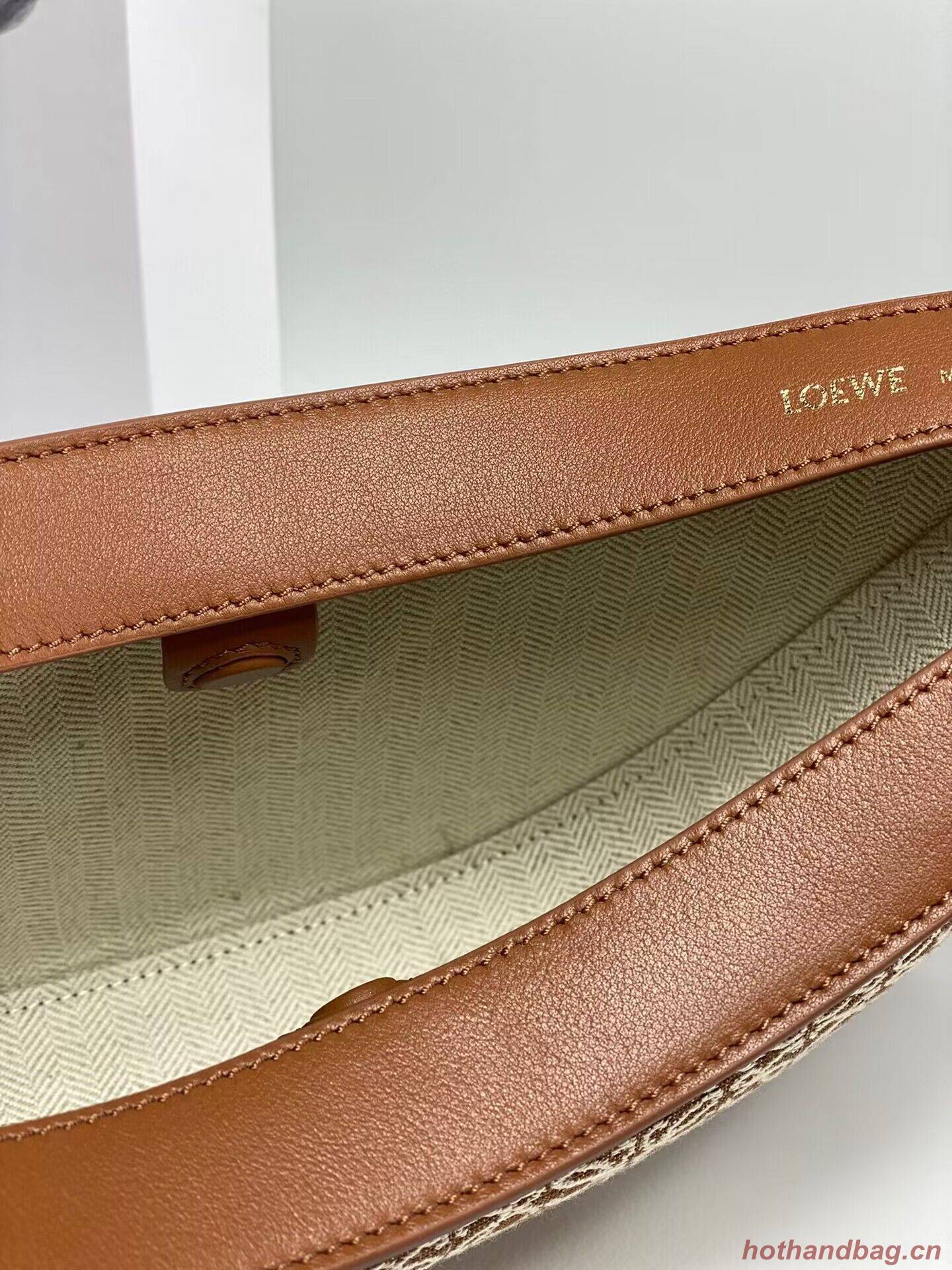 Loewe Original Leather Shoulder Handbag 3073 Brown Embroidery