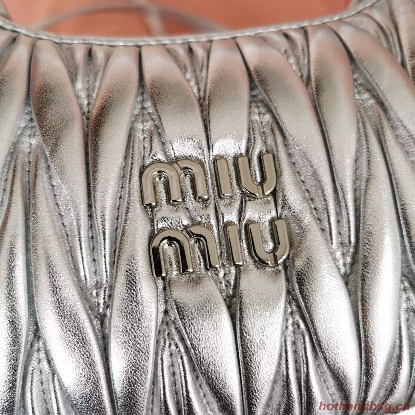 Miu Miu Wander Matelasse Original Sheepskin Bag 5BC125 Silver
