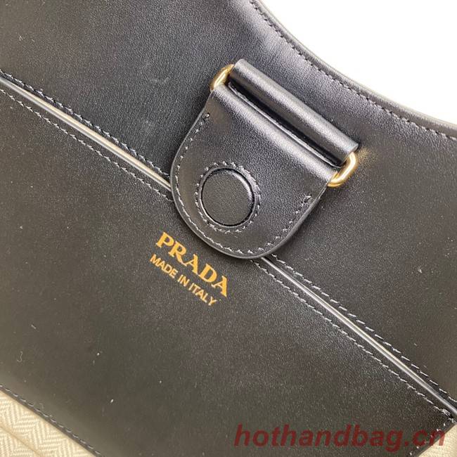 Prada Leather weave shoulder bag 1BC179 black