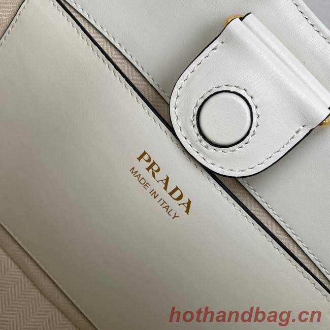Prada Leather weave shoulder bag 1BC179 white
