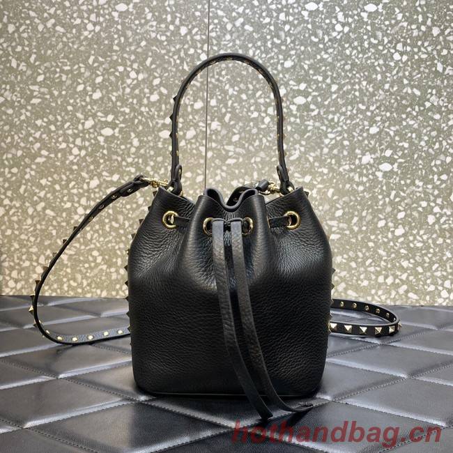 VALENTINO VLOGO SIGNATURE Lambskin nano Bucket Bag 0319  black