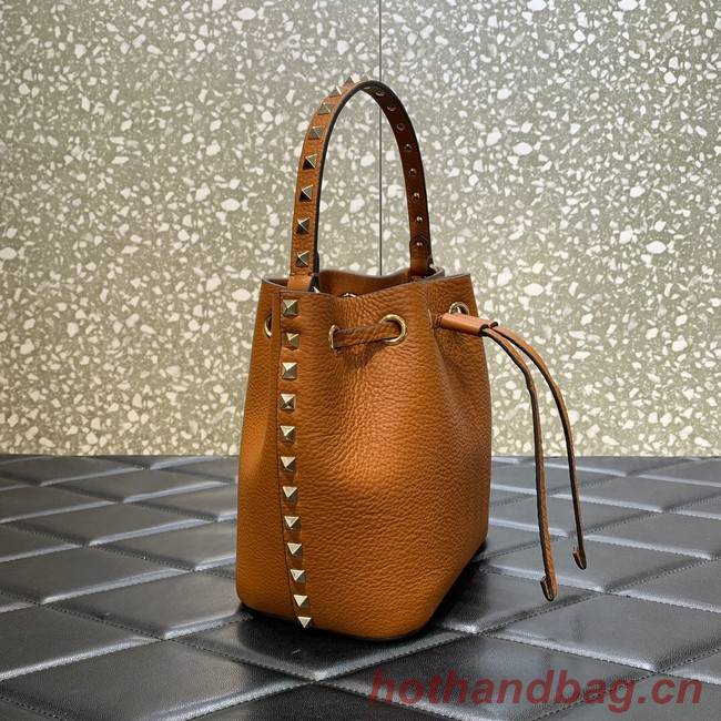 VALENTINO VLOGO SIGNATURE Lambskin nano Bucket Bag 0319 brown