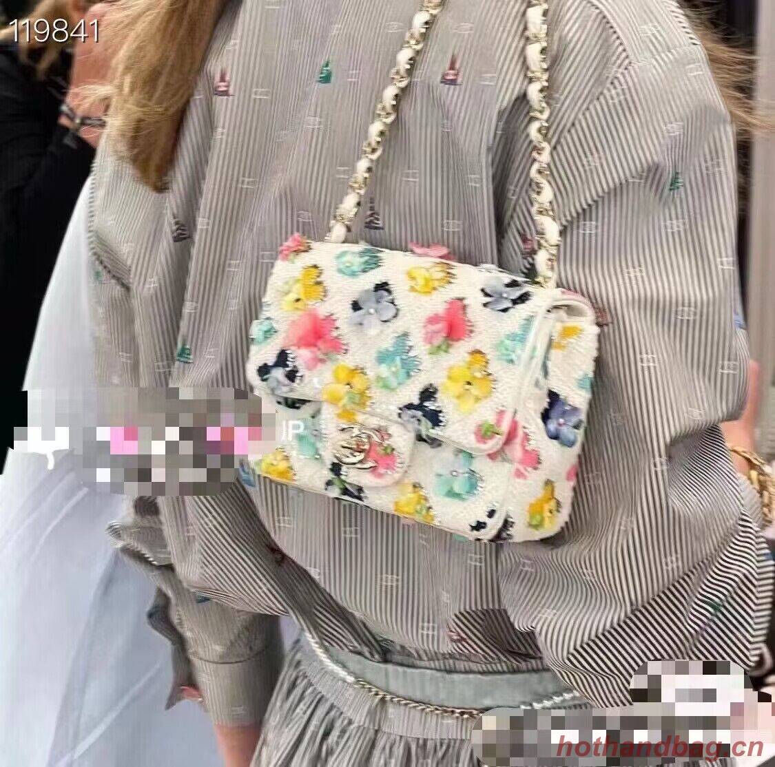 Chanel 23P Mini Shoulder Flowers Bag  AS11165 White