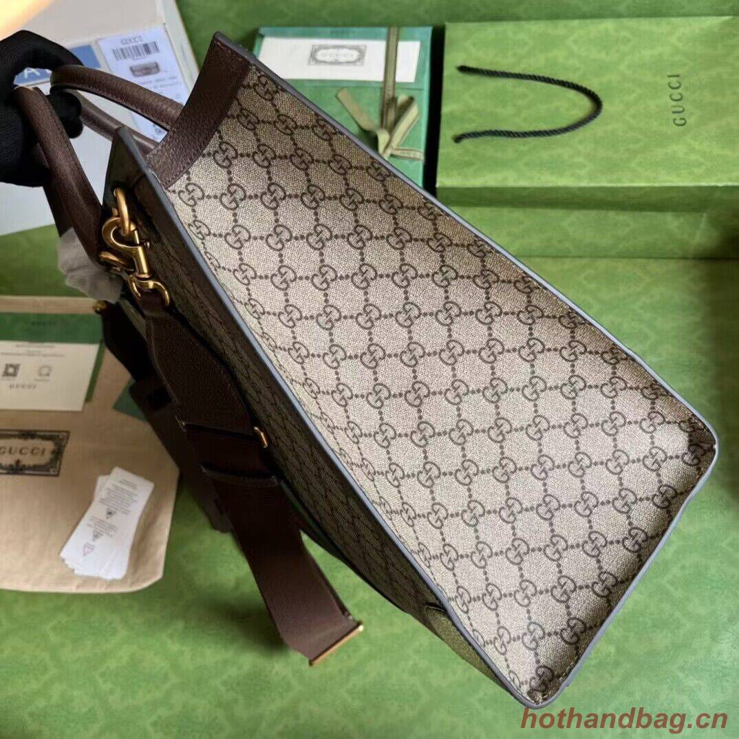 Gucci Ophidia GG Supreme Original Leather Bag 724665 Brown