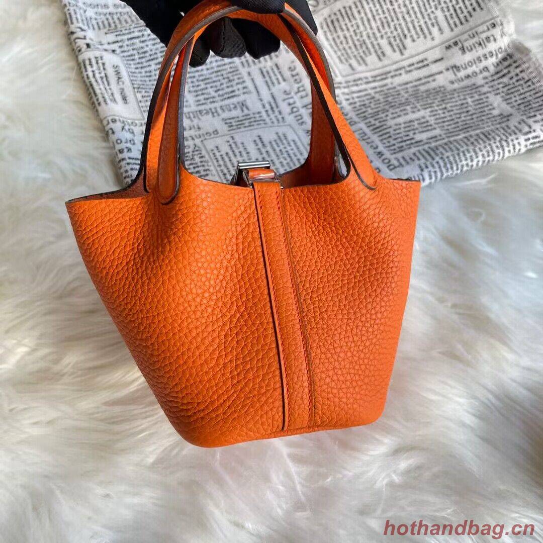 Hermes Mini Picotin 14 Lock Bags Original Togo Leather PL5302 Orange