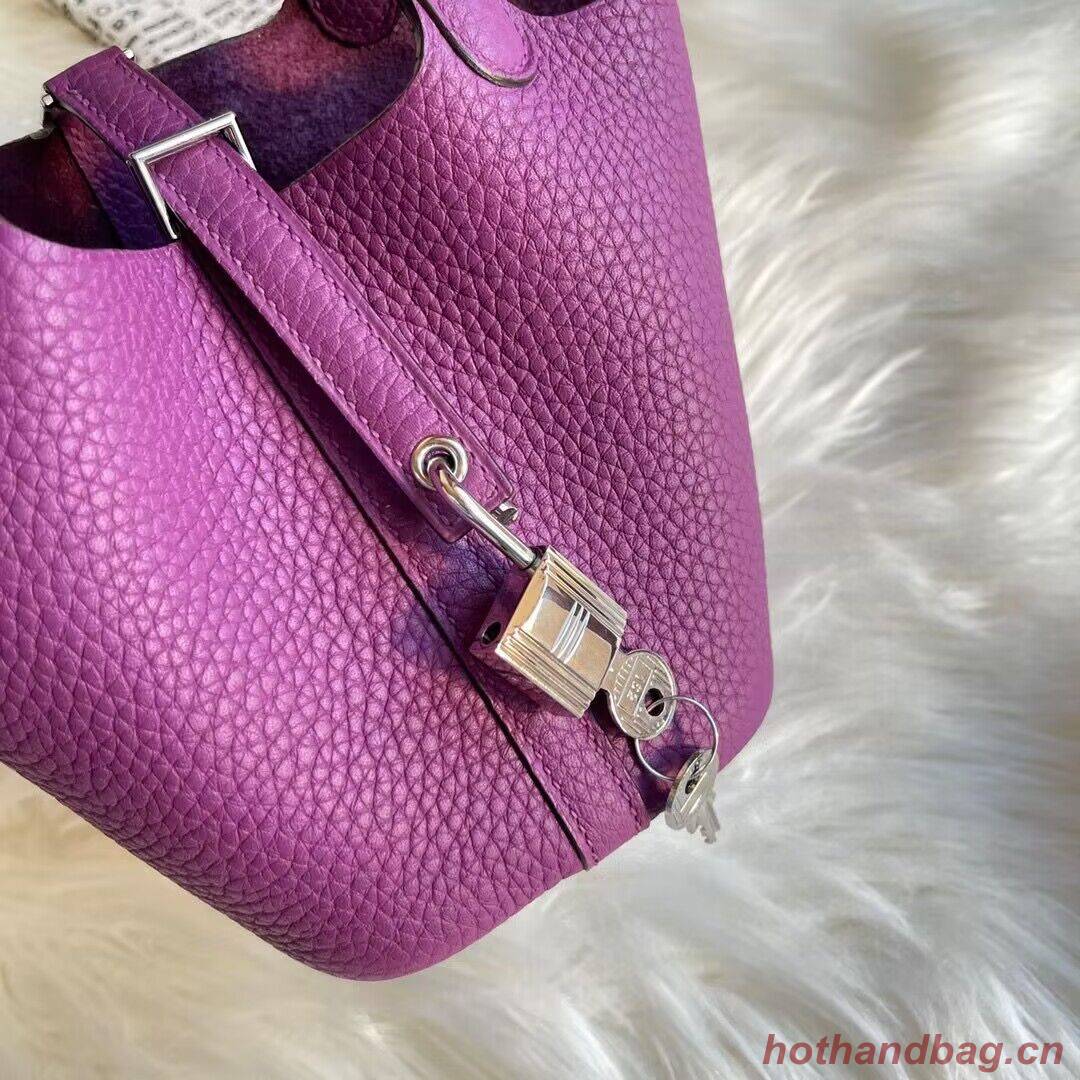 Hermes Mini Picotin 14 Lock Bags Original Togo Leather PL5302 Purple