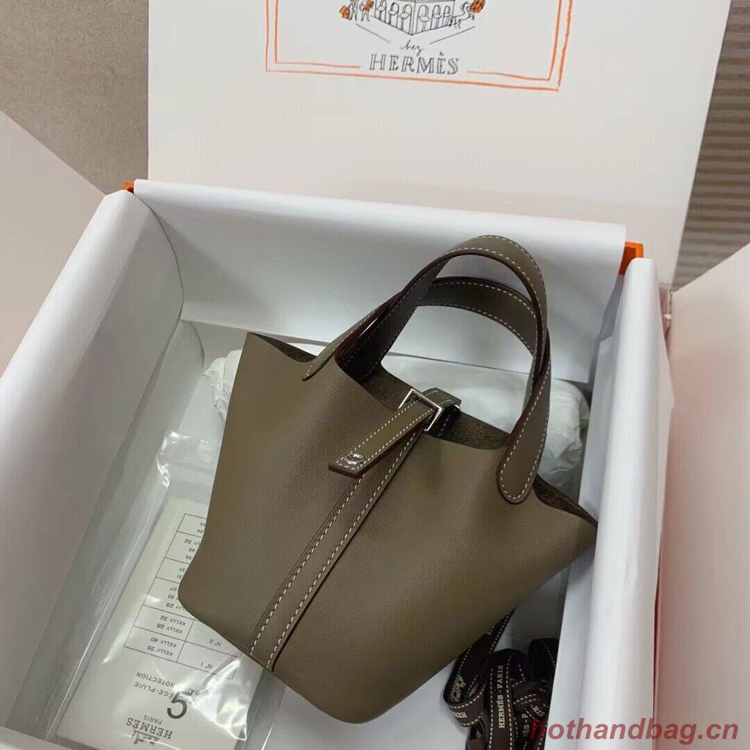 Hermes Mini Picotin Lock Bags Original Swift Leather PL5302 Gray